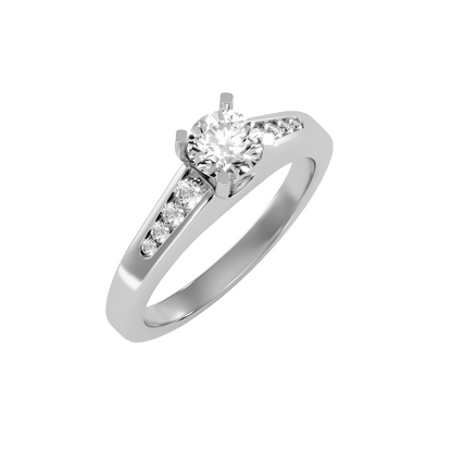 Solitaire ring with accent stones .83 ct