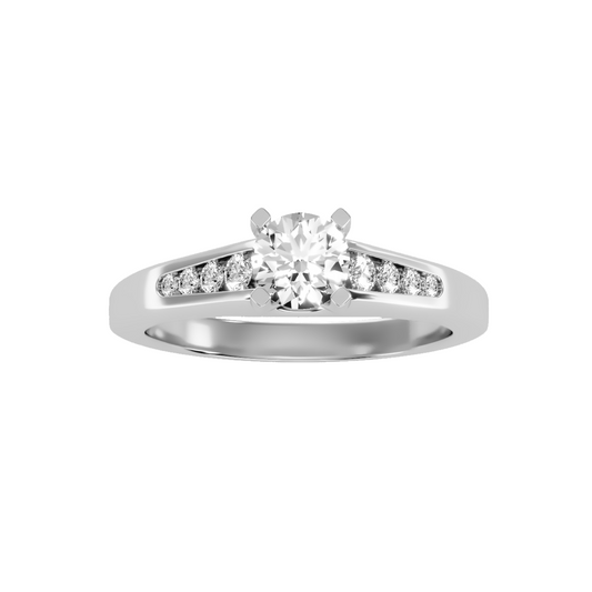 Solitaire ring with accent stones .83 ct