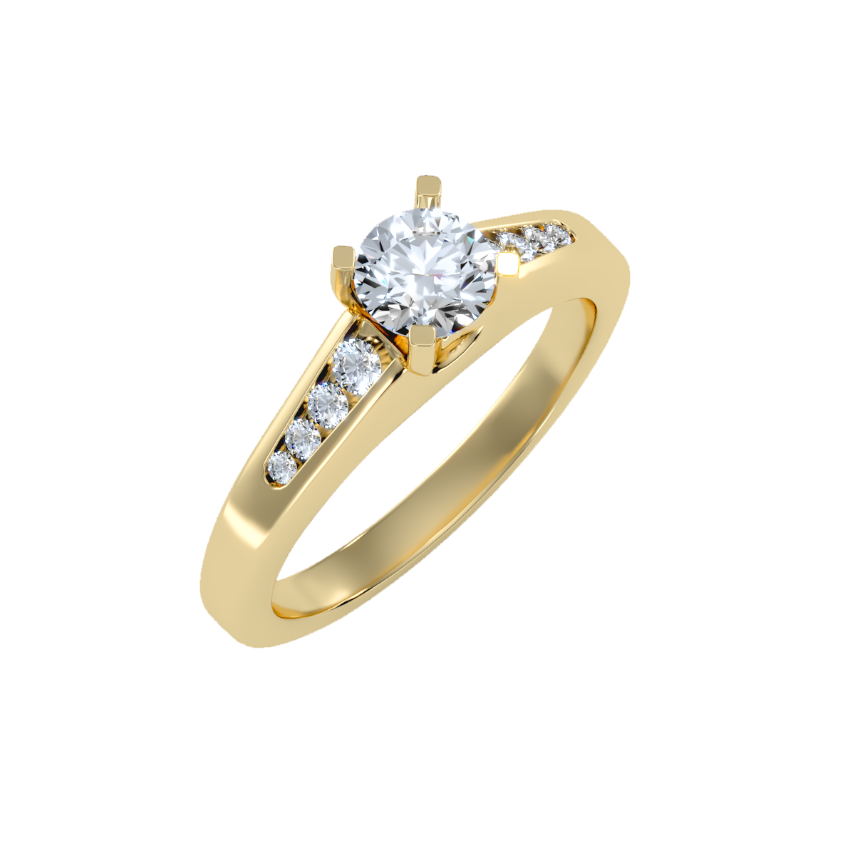 Solitaire ring with accent stones .83 ct