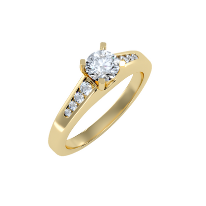 Solitaire ring with accent stones .83 ct