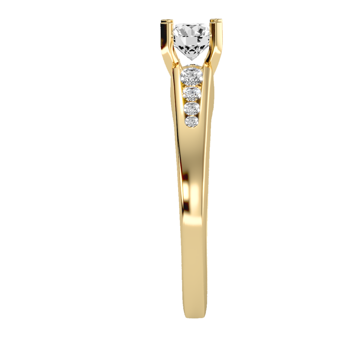 Solitaire ring with accent stones .83 ct