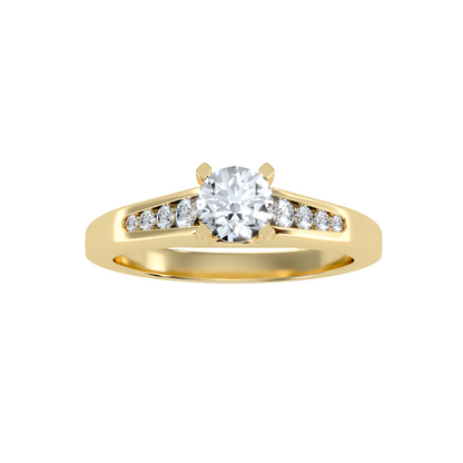 Solitaire ring with accent stones .83 ct