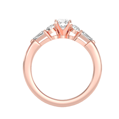 Solitaire ring with accent stones .89 ct