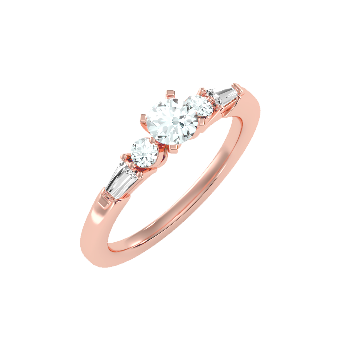 Solitaire ring with accent stones .89 ct