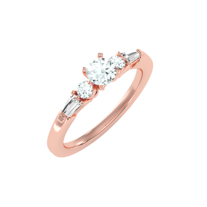 Solitaire ring with accent stones .89 ct