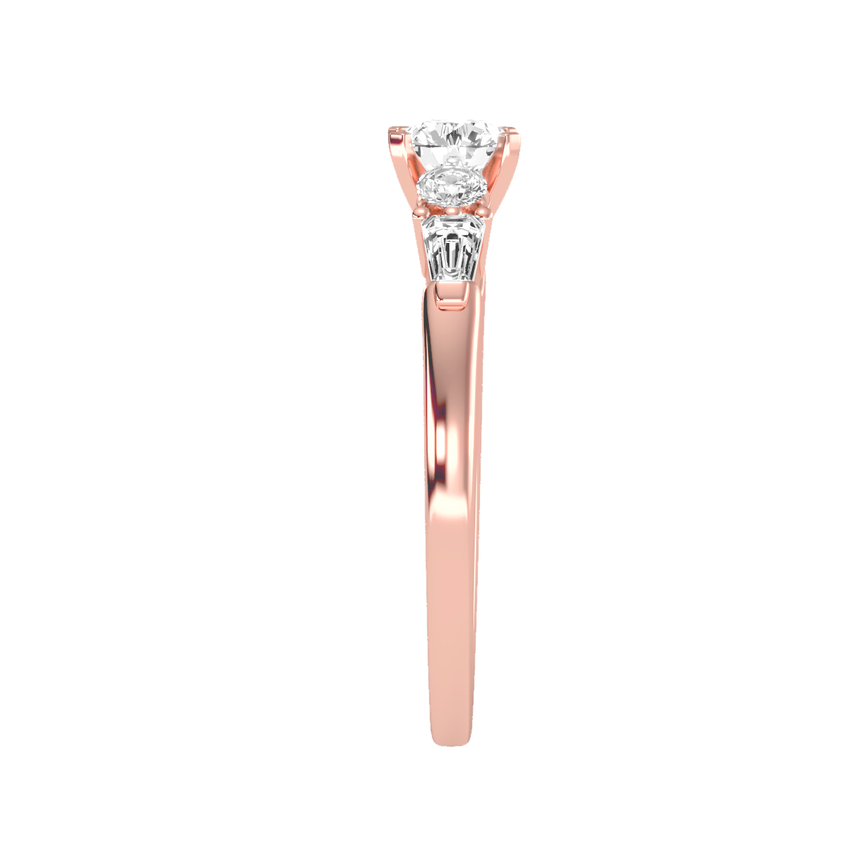 Solitaire ring with accent stones .89 ct