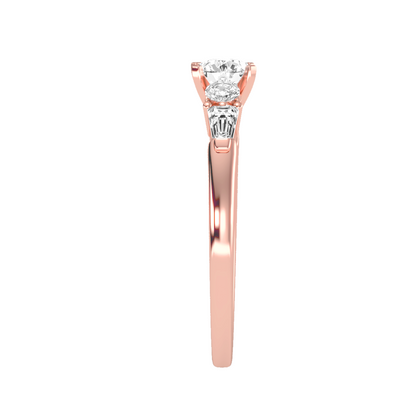 Solitaire ring with accent stones .89 ct