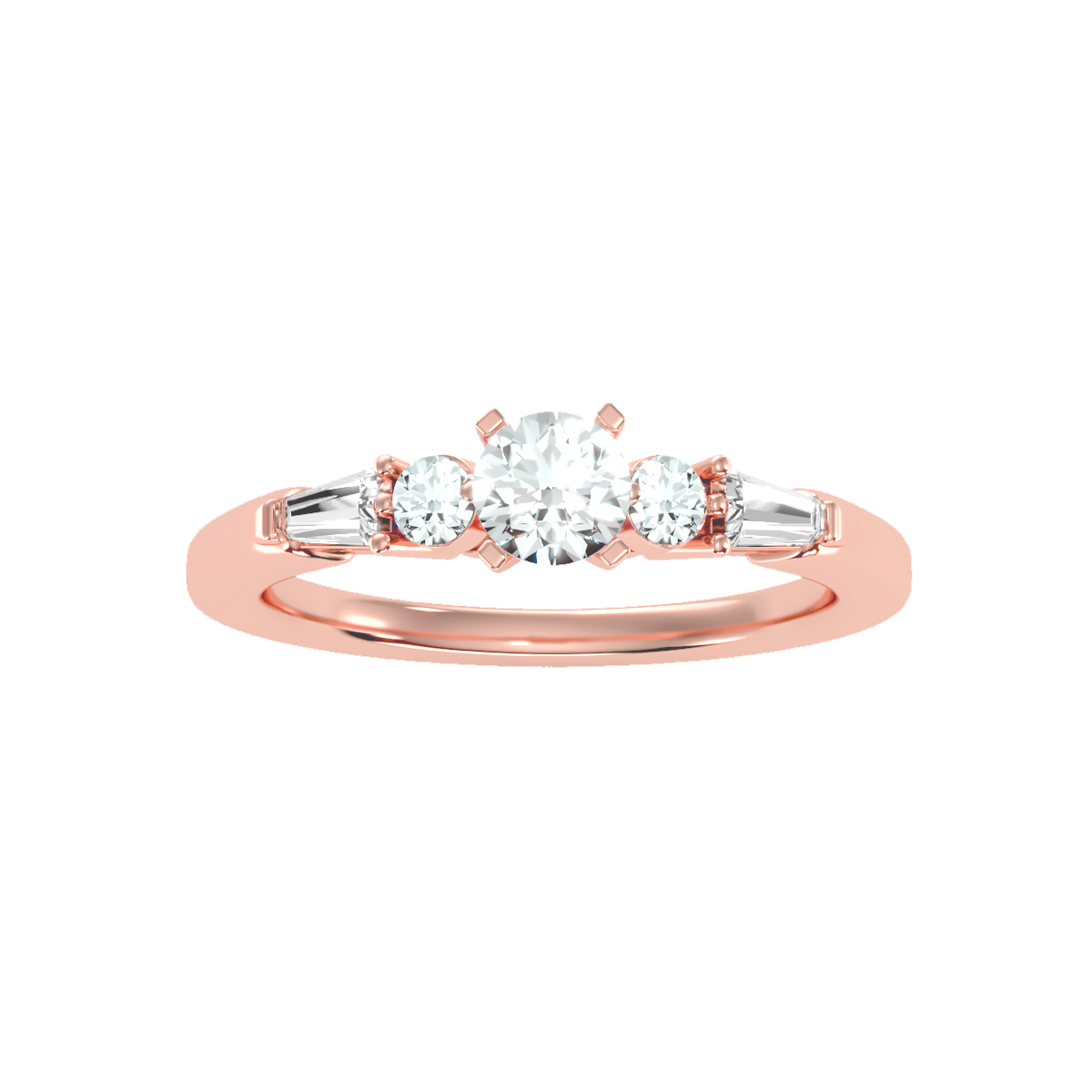 Solitaire ring with accent stones .89 ct