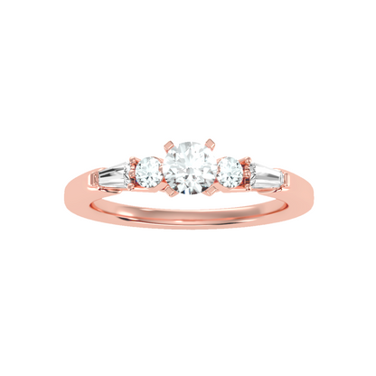 Solitaire ring with accent stones .89 ct