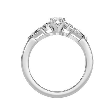 Solitaire ring with accent stones .89 ct