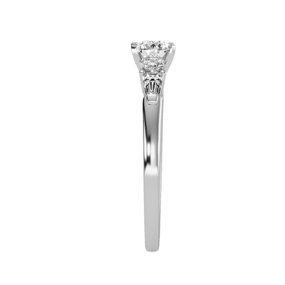 Solitaire ring with accent stones .89 ct