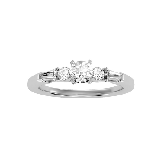 Solitaire ring with accent stones .89 ct