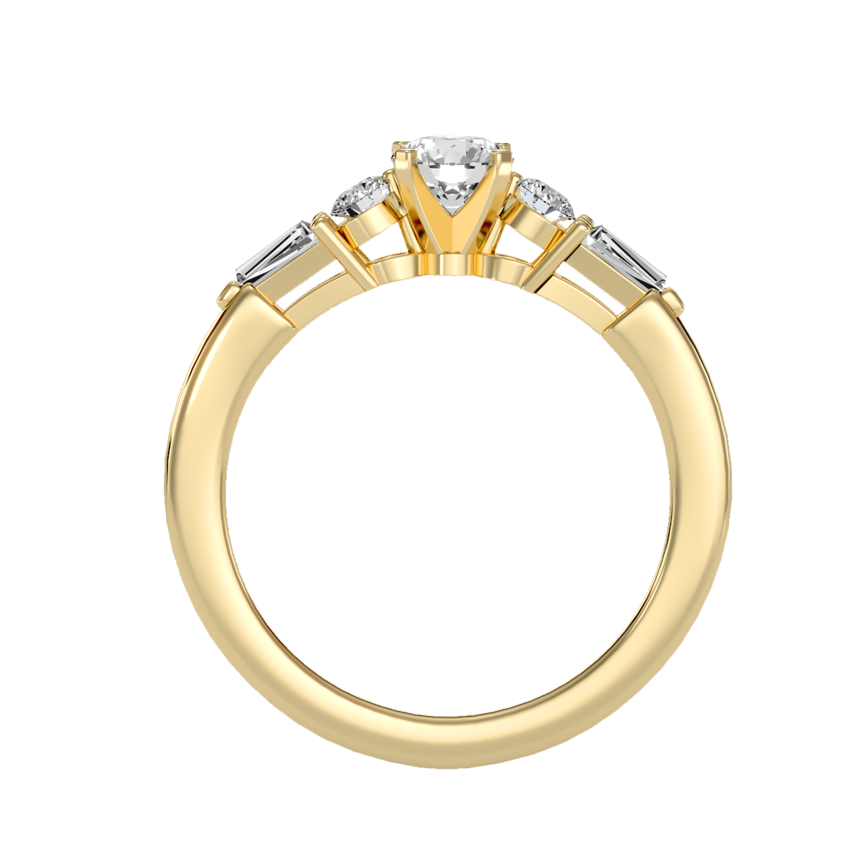 Solitaire ring with accent stones .89 ct