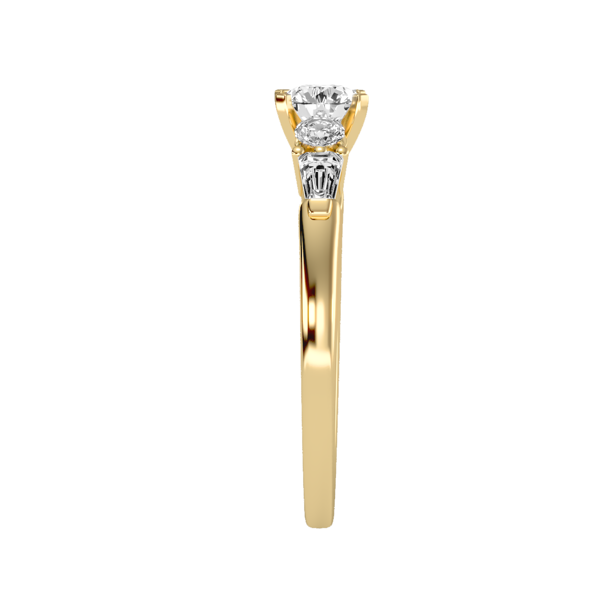 Solitaire ring with accent stones .89 ct