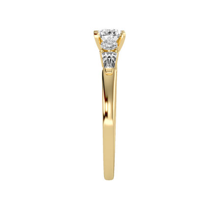 Solitaire ring with accent stones .89 ct