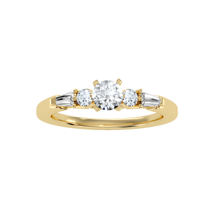 Solitaire ring with accent stones .89 ct