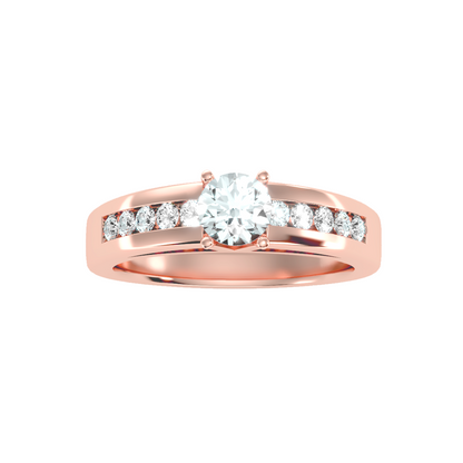 Solitaire ring with accent stones .89 ct