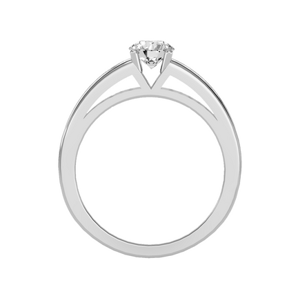 Solitaire ring with accent stones .89 ct