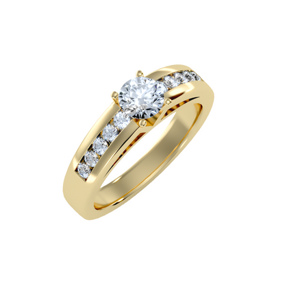 Solitaire ring with accent stones .89 ct