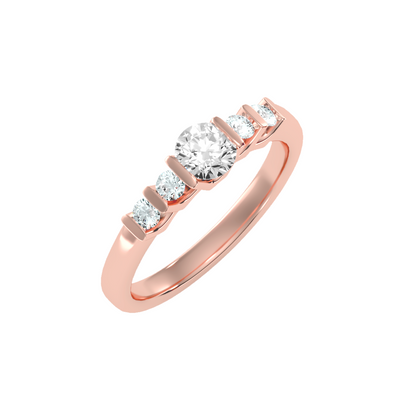 Solitaire ring with accent stones .70 ct