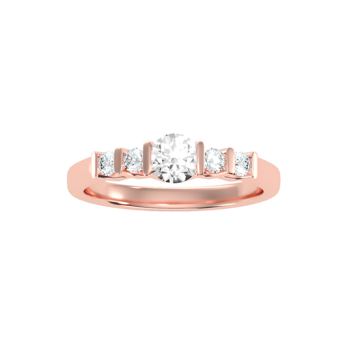Solitaire ring with accent stones .70 ct