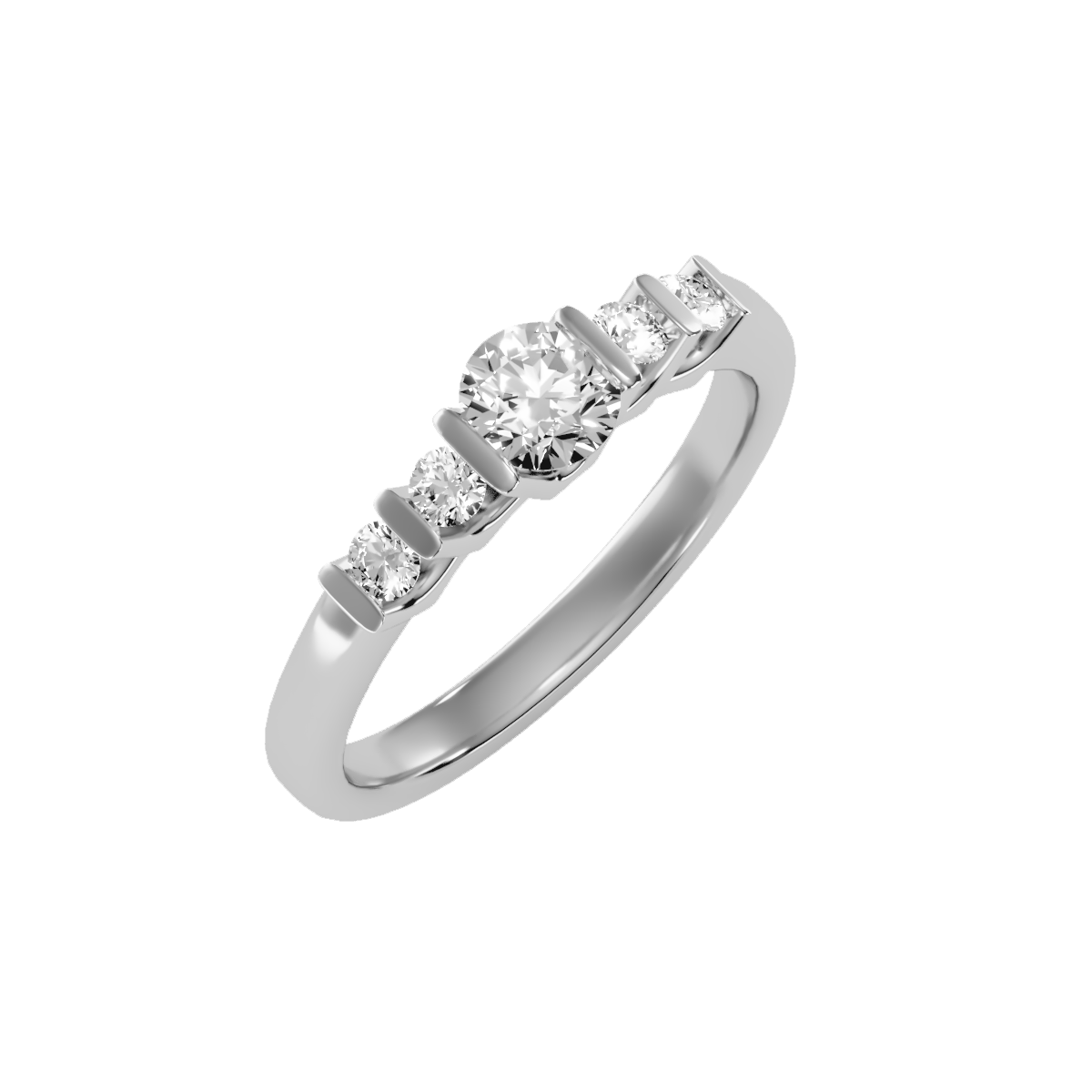 Solitaire ring with accent stones .70 ct