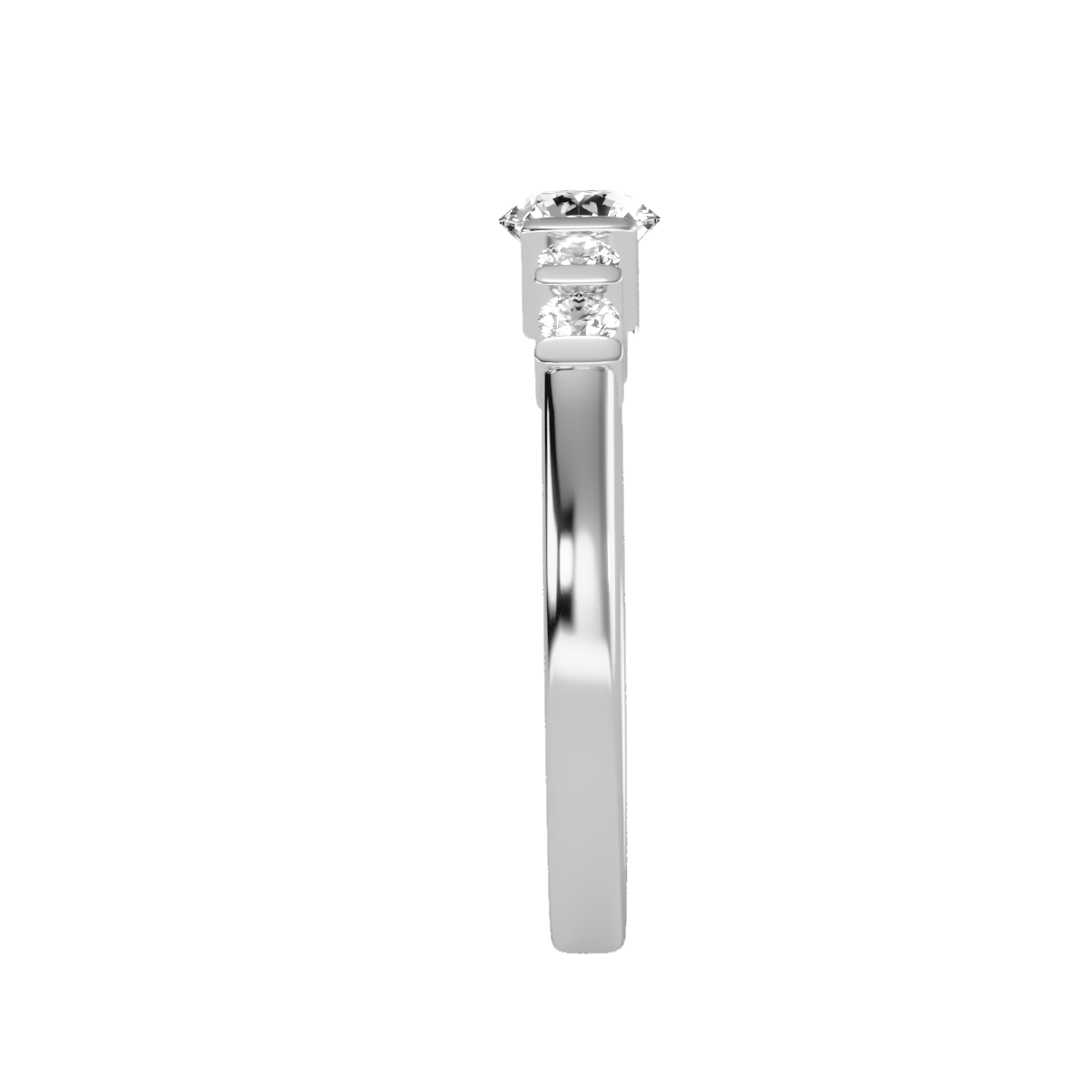 Solitaire ring with accent stones .70 ct