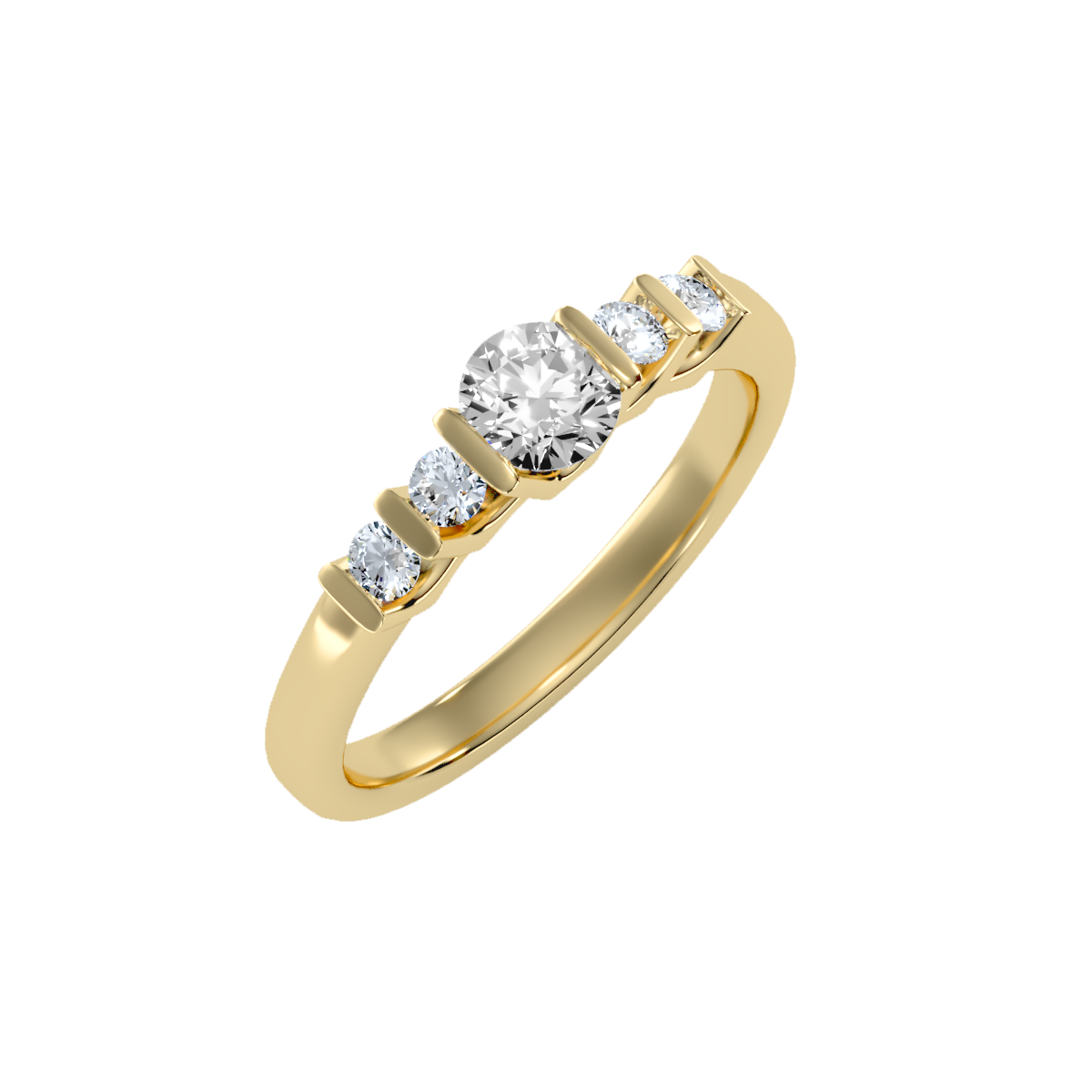 Solitaire ring with accent stones .70 ct