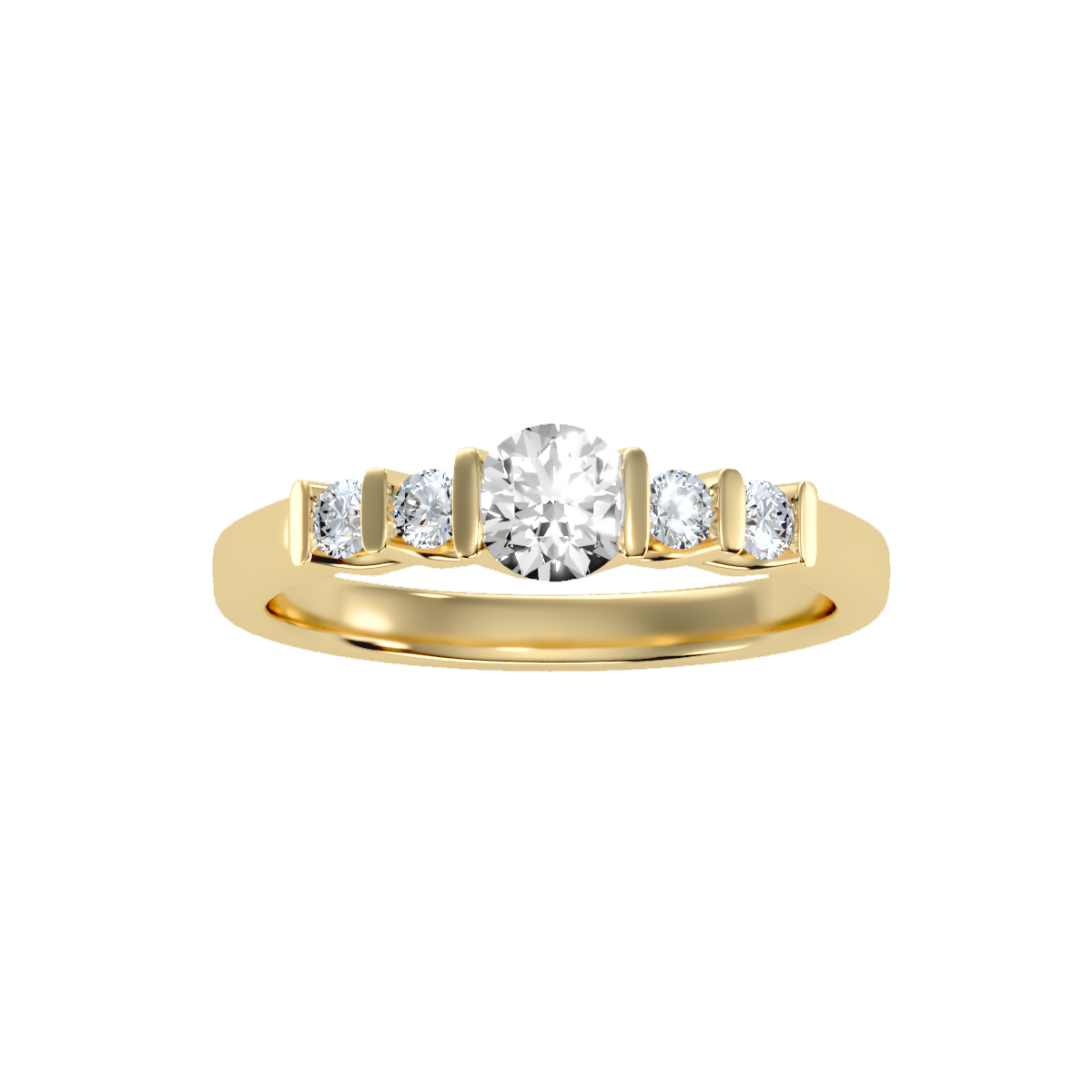 Solitaire ring with accent stones .70 ct