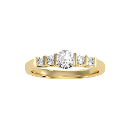 Solitaire ring with accent stones .70 ct