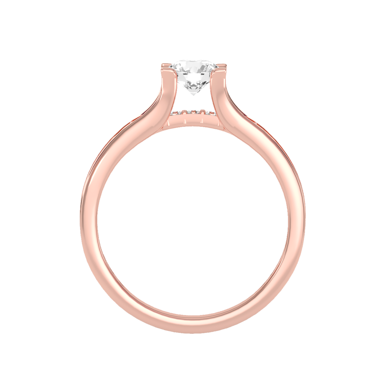 Solitaire ring with accent stones .97 ct