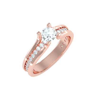 Solitaire ring with accent stones .97 ct