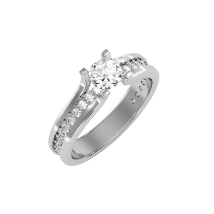 Solitaire ring with accent stones .97 ct