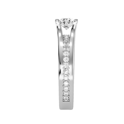 Solitaire ring with accent stones .97 ct