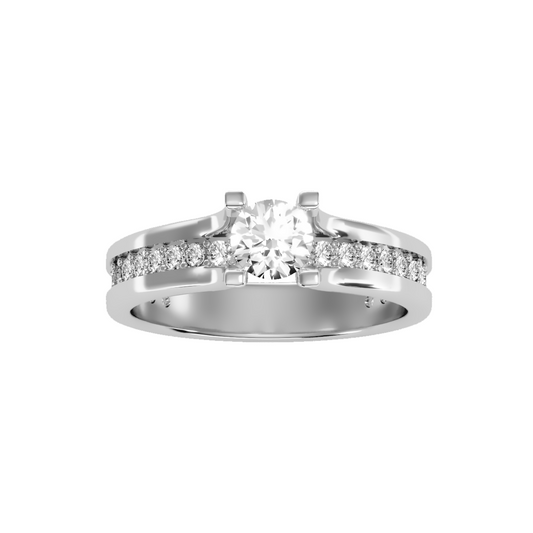 Solitaire ring with accent stones .97 ct