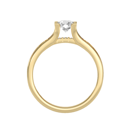 Solitaire ring with accent stones .97 ct