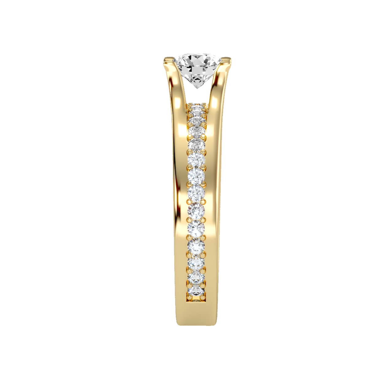Solitaire ring with accent stones .97 ct
