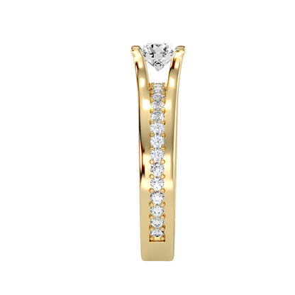 Solitaire ring with accent stones .97 ct