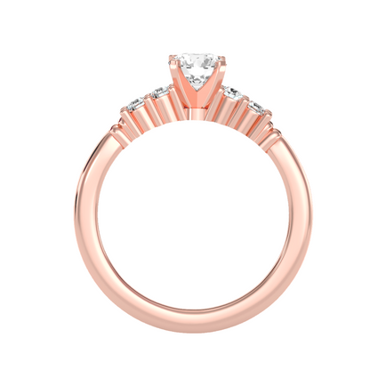 Solitaire ring with accent stones .77 ct