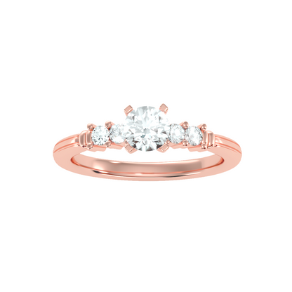 Solitaire ring with accent stones .77 ct