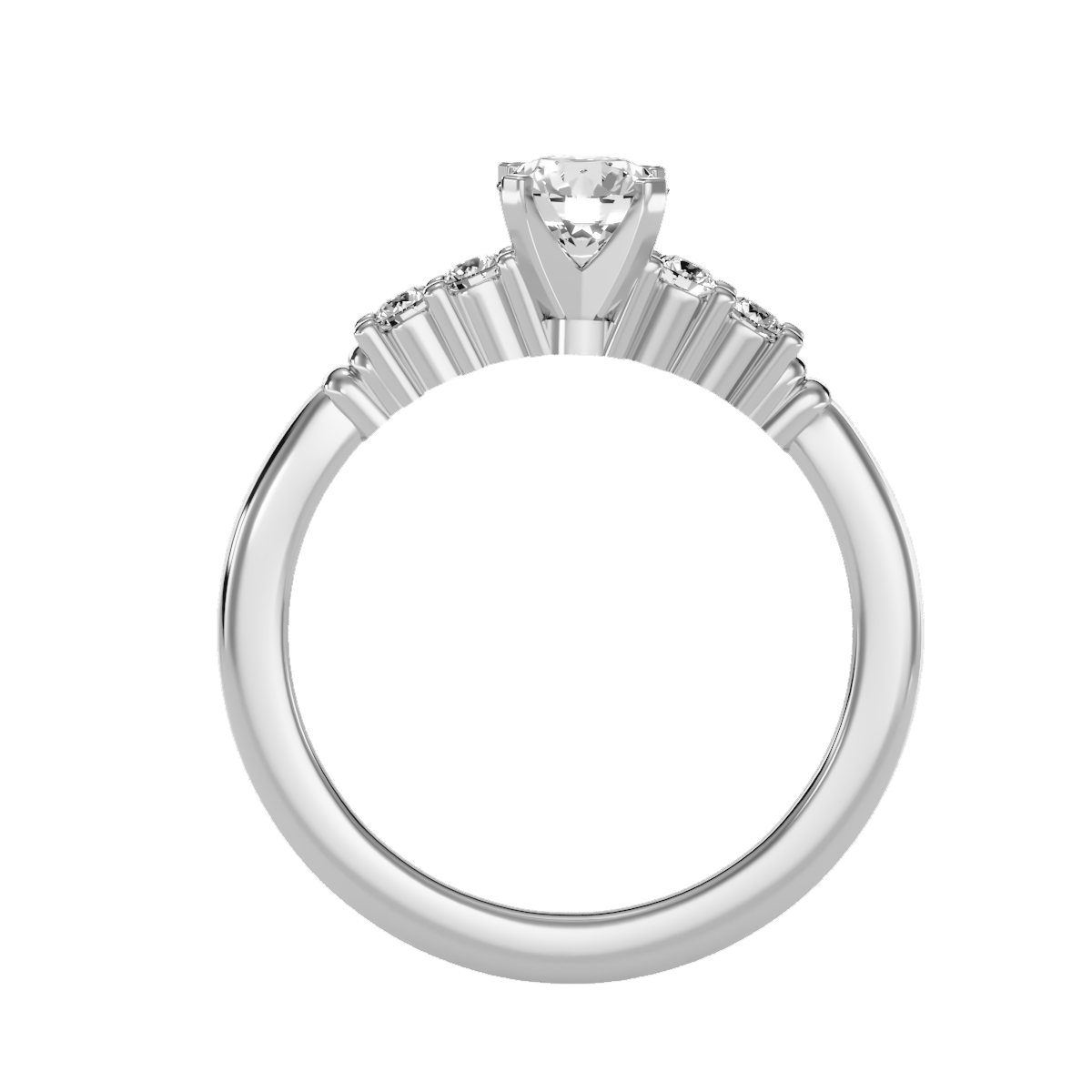 Solitaire ring with accent stones .77 ct