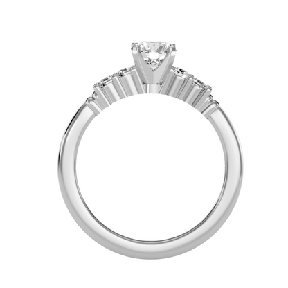 Solitaire ring with accent stones .77 ct