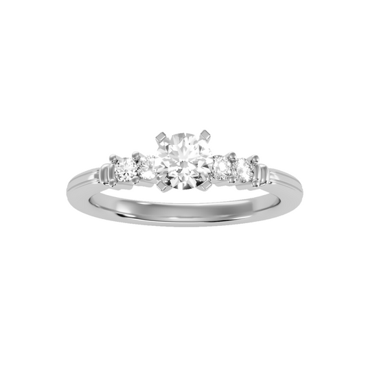 Solitaire ring with accent stones .77 ct