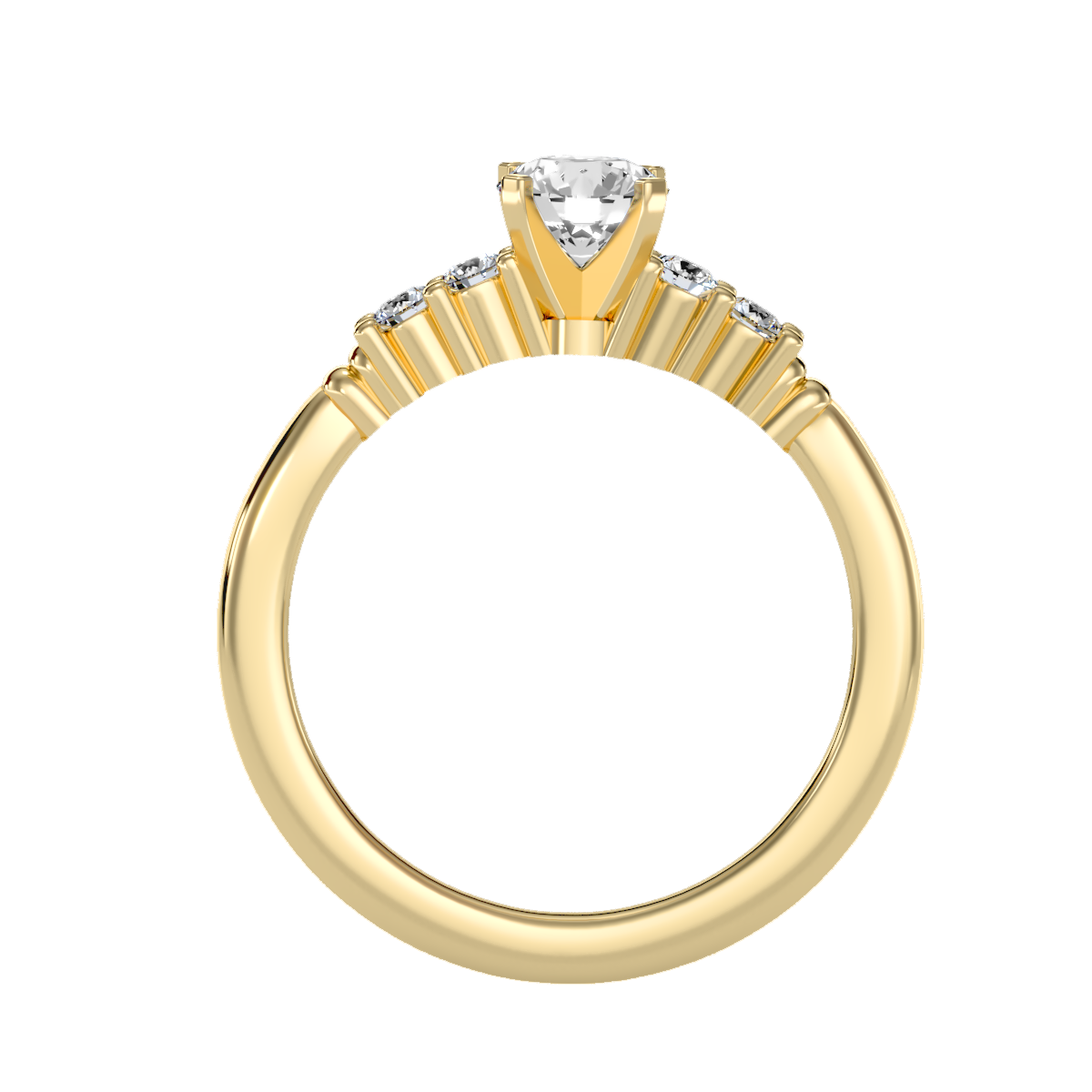 Solitaire ring with accent stones .77 ct