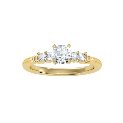 Solitaire ring with accent stones .77 ct