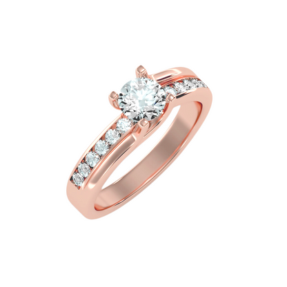 Solitaire ring with accent stones .96 ct