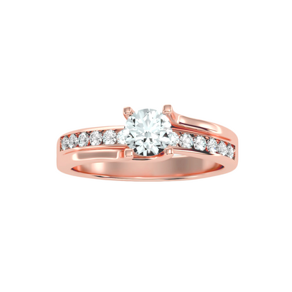 Solitaire ring with accent stones .96 ct