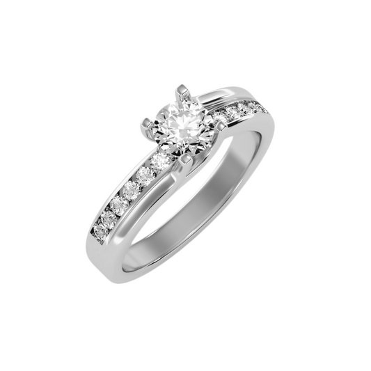 Solitaire ring with accent stones .96 ct
