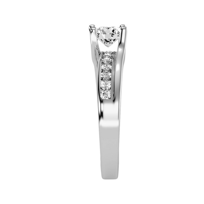 Solitaire ring with accent stones .96 ct