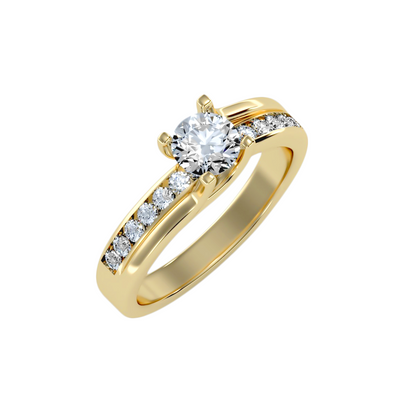Solitaire ring with accent stones .96 ct